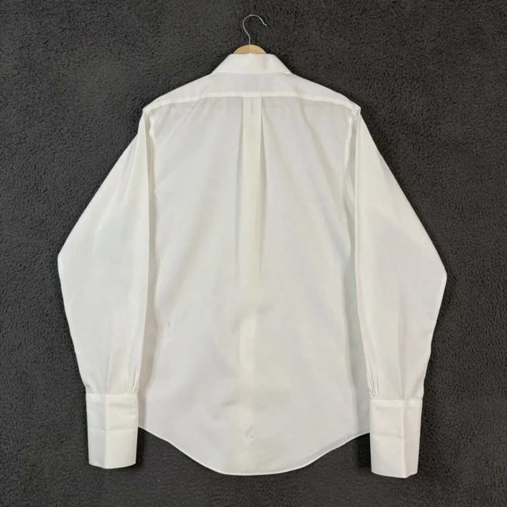 Brooks Brothers Dress Shirt Mens 15.5 35 White French Cuff Long Sleeve Formal